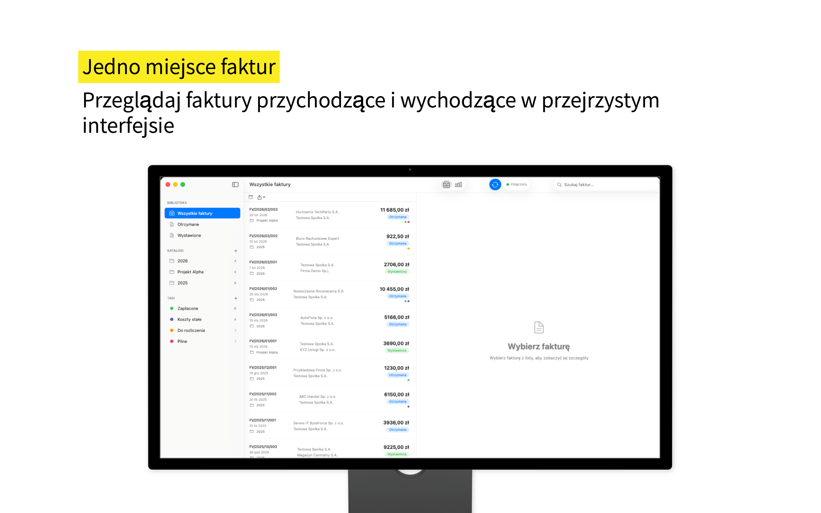 KSeF Katalog na Macu — przegląd wszystkich faktur z KSeF